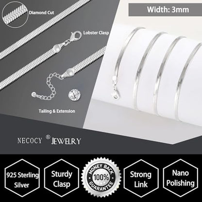 NECOCY 14K Gold Plated Necklaces for Women, Dainty Gold Herringbone Choker Necklace Thin Layered Snake Chain Jewelry for Gifts - color: SL-3MM 16" Herringbone Necklace