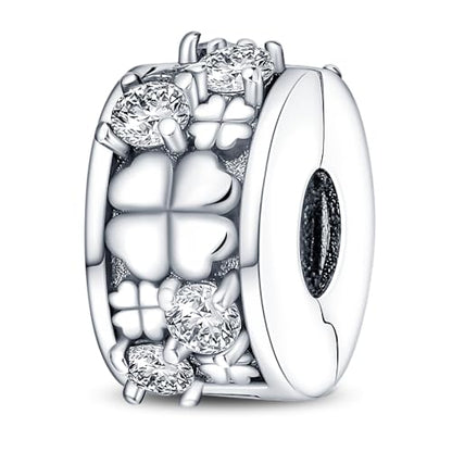Pandach 925 sterling silver Clip Spacer Charm for Bracelet Clip Lock Stopper Bead Spacer European Openable Beads 2Pcs - style: 2-PAC289