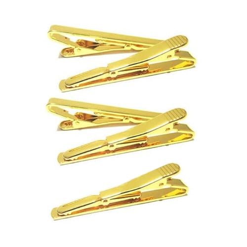 5 Pack Tie Clip for Men Tie Bar Clip Set Formal Business Men's Necktie Clips Shirts Men Slim Tie Pin Clamp, Gold Silver Black,white，Blue antique - color: Golden【5-Pack】