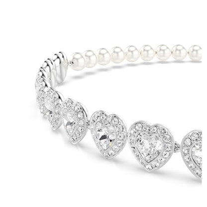 Swarovski Ariana Grande Collection, Clear Crystal & Pearls, Rhodium Finish, Necklaces, Earrings and Bracelets - color: Heart Crystal Choker