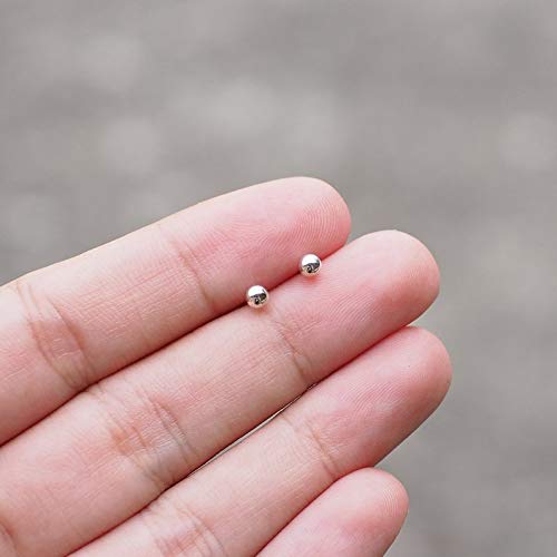 EPIRORA Sterling Silver Stud Earrings for Women- 3 Pairs Tiny Ball Stud Earrings Round CZ Cubic Zirconia Earrings Pearl Earrings Set Cartilage Small Tragus Earrings(2mm,3mm,4mm) - style: 3mm(Pearl earrings,Ball earrings,CZ earrings)