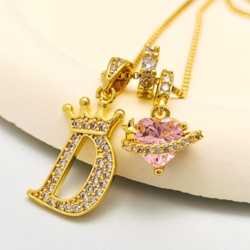 18K Gold & Silver Plated Initial Necklaces for Women - color: D-Gold