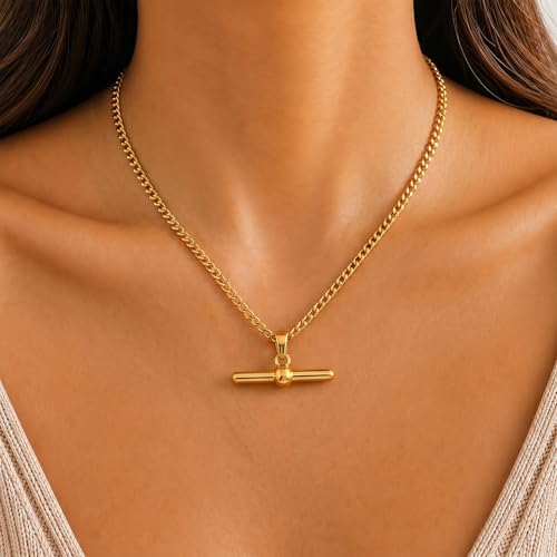 Layered Necklaces for Women Pearl Necklace Stack Gold T Bar Necklace Set Dainty Heart Pendant Jewelry Trendy 2026 Fashion Accessories Gifts - color: A5:1pcs-gold