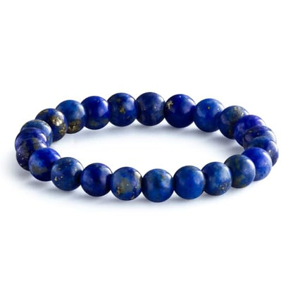 NLIEO Handmade Natural Gemstone Crystal Beaded Stretch Band Ring for Women | Handmade, 3mm Natural Stone, Size 7-12, Stretchy, Beaded Jewelry, Green Bead Rings, Trendy Jewelry Gift - style: Lapis Lazuli