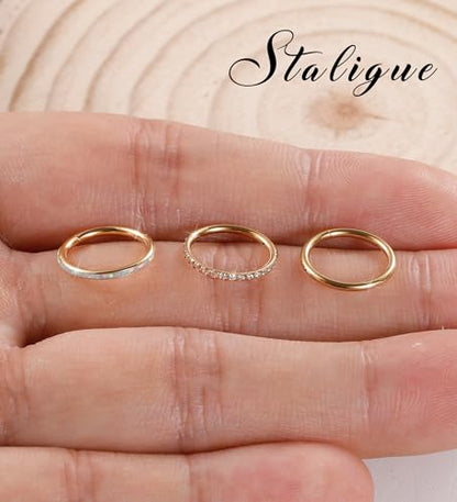3pcs Nose Rings Hoops - 316L Surgical Steel Hinged Nose Hoops 16G/18G/20G CZ Clicker Septum Nose Ring Lip Helix Cartilage Hoop Earring Daith Rook Conch Body Piercing Jewelry for Women Men 8mm 10mm - color: Gold, size: 16 gauge(1.2mm)-10mm