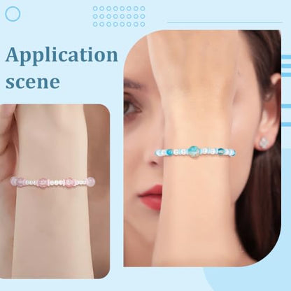 SUNNYCLUE 1 Box 420Pcs Rubber O Rings Beads Silicone O Ring Jewelry Ending Locating Silicone Reusable Spacer Beads for Jewelry Making Accessories Bracelet Necklace