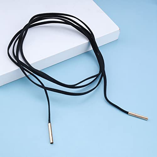 YienDoo Gothic Velvet Long Choker Necklace Metal Bar Pendant Sexy Hippie Suede Rope Necklace Chain Long Wrap Lariat Y Necklaces Black Rock Layered Leather Necklaces for Women