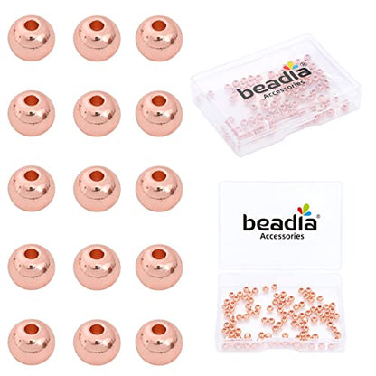 Rose Gold Plated Round Spacer Beads 4mm 100pcs for Jewelry Making Findings Non Tarnish - color: Rose Gold, size: 4mm