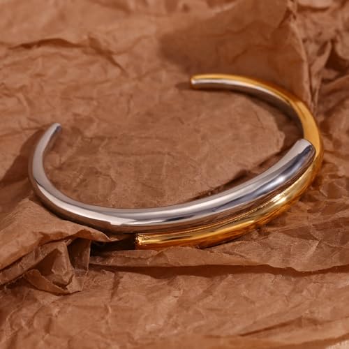 18K Gold Bangle Bracelets for Women 925 Sterling Silver Bracelets Bracelets Adjustable Boho Bracelets Stackble Cuff Bangle Bracelets for Men Women Chunky Gold Bangle Open Cuff Bracelets Christmas Gift - color: Bracelets-14