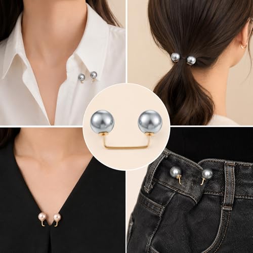 12Pcs Pearl Brooch Pins, Pearl Pin For Clothes, Artificial Faux Pearls Brooch Pearls Safety Decorative Pin, Brooches And Pins For Women Wedding Dress Blouse V-line Tops