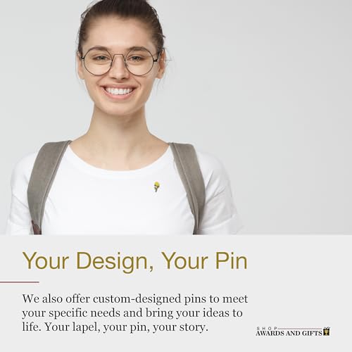 SHOP AWARDS AND GIFTS Rose Flower Enamel Metal Lapel Pin, Retro Pins for Clothes, - style: Yellow Rose, Pack of 12