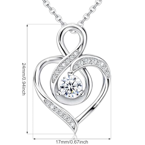 Sterling Silver Pendant Necklace Charms Hypoallergenic Fashion Jewelry Dainty Valentines Day Birthday Gift for Women - style: Infinity