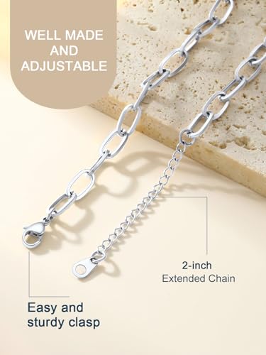 ChainsPro Stainless Steel Waterproof Anklet for Women, Adjustable Non Tarnish Layered Anklets, Trendy Dainty Cuban Link Ankle Bracelet Beach Jewelry Gifts for Swimming & Daily Wear (8.5+2 inches) - style: 1pc-Style-A-Steel