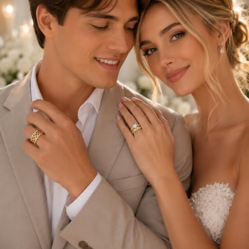 3Piece Moissanite Ring Set for Couples 925 10K 14K 18K Moissanite Wedding Ring - style: Ring 4
