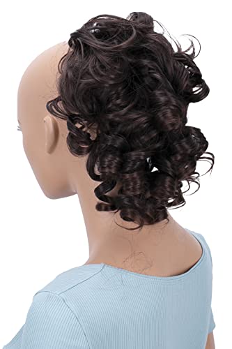 CAISHA Jumbo Hairpiece Scrunchy Updo Voluminous Curly Messy Bun Brown Mix G4L - color: brown mix #4T30 G4L