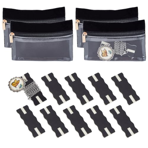 OLYCRAFT 10Pcs Black Portable Tangle-Free Necklaces Organizer with 4Pcs Bags Tangle-Free Jewelry Organizer Necklace Card Holder Universal Jewelry Storage Case for Home Travel Chain Necklaces Storage - color: Black