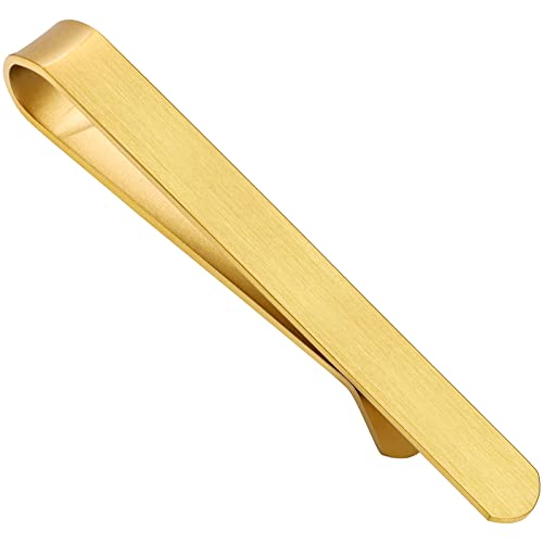 2.2/2.5 Inch Tie Clips for Men in Gift Box, Tie Bar Clip Set for Mens Regular Tie or Traditional Tie, Birthday Anniversary Christmas Gift - size: 2.2 Inch, style: 1PCS-Gold Brushed