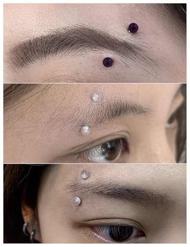 16g 6/8/10mm White/Pink/Black Eyebrow/Rook/Snug/Vertical-Labret/VCH/Snake-Eyes/Anti-Tragus/Christina/Daith/Belly-Button/Bridge/Hood/Surface Curved Barbell Piercing Jewelry for Women Men - color: Black