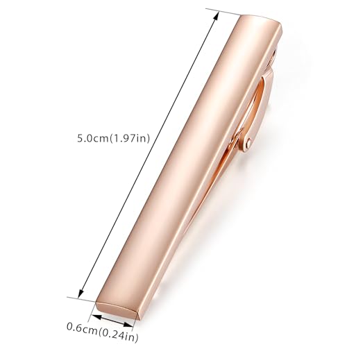 HONEY BEAR Standard Tie Clip Bar for Men Business Wedding Gift | Classic Minimalist, Steel-Plated Copper Base, Gift-Boxed, Thickened, Rounded Corners, Easy to Slide On, No Snag or Wrinkle