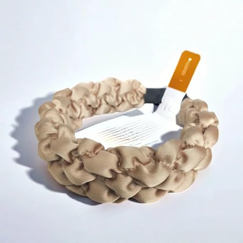 Womens Quilted Headband Wide Padded Hairband Fashion Hair Accessories Women Daily Wear Outfit Styling Hair Band (Light Curry) - color: Light Curry, size: 1 Count (Pack of 1)