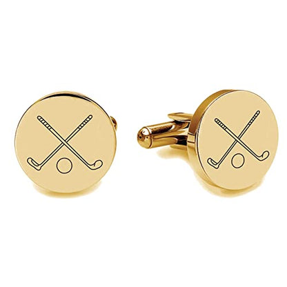 Personalized Gold Cufflinks For Golfers Engraved Free - Custom Golf Gift - Father's Day | Free Engraving Ships From USA