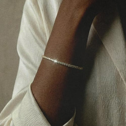 Tennis Bracelet for Women, Cubic Zirconia, Gold or Rhodium, 1.5-3mm | 18K Gold-Plated or Rhodium-Plated Brass, Cubic Zirconia, 1.5-3mm Widths, 6.5-7.5 in, Fade-Resistant, Jewelry Gift Box Ready - color: 3MM | Gold-plated | 7 in