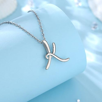 EUDORA Sterling Silver Initial Necklaces for Women, Classic 26 Letter Neckless Gifts for Girls, Sister, Mother Daughter, 18 inch Chain - style: K