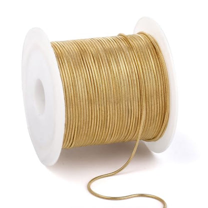 33FT 1mm Thin Stainless Steel Gold Snake Chains Bulk for Jewelry Making | 18K Gold PVD Plated 304 Stainless Steel Round Snake Chain Roll Spool for DIY Craft - color: 1mm Gold Round Snake Chains