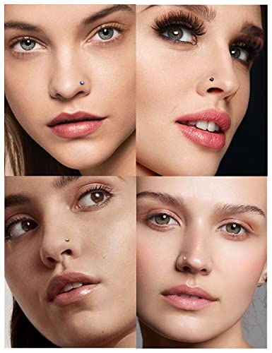 Cisyozi 18G 20G 22G Nose Rings and Studs - 316L Surgical Steel Hypoallergenic Piercing Jewelry for Women Men - L Shaped Straight Nostril Screw - Diamond CZ 1.5mm 2mm 2.5mm 3mm 12Pcs - style: L Shaped-18G-CZ 2mm