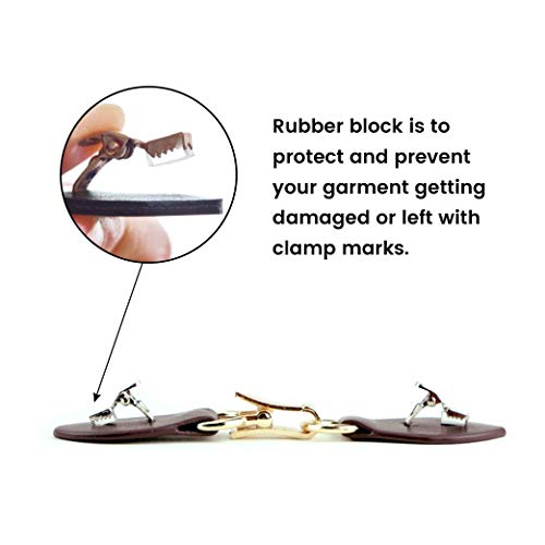 Clip Holder Buckle Clasp Pin for Poncho Cape Cardigan Wrap Shawl Accessories - color: Brown with Silver Clamps