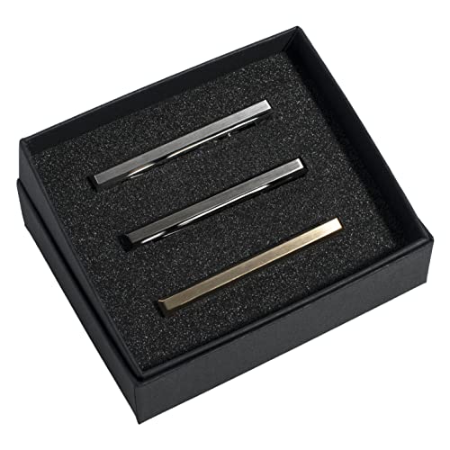 [TAVARAT] Tie Clip Tie Clips for Men Black Silver Light Gold Tie Bar Tie Pin Tps-163 - style: 3set