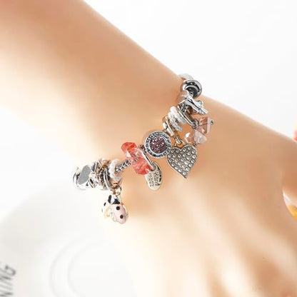 DS Charm Bracelets for Girls Adjustable Silver Stainless Steel Gift Box | Cute Cartoon Charms,Friendship Jewelry,Birthday Gifts,Teen Kid Fit, Tarnish Resistant,Stackable Trendy Daily Wear - style: Silver-beetle