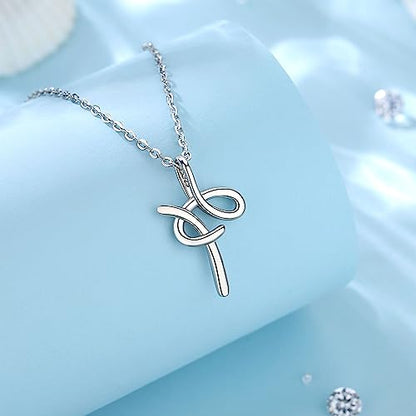 EUDORA Sterling Silver Initial Necklaces for Women, Classic 26 Letter Neckless Gifts for Girls, Sister, Mother Daughter, 18 inch Chain - style: H