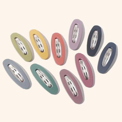 30pcs Mixed Color Hollow Matte Bangs Barrettes Hair Clip Set with Oval, Teardrop, and Square Designs for Women Everyday Hair Styling Random Color