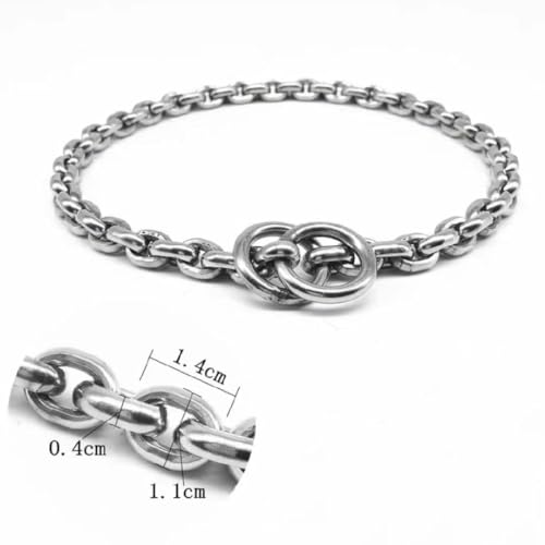 Dog Choker Collar Slip Chain,Stainless Steel Collar for Large and Giant Dogs Heavy Duty,Dog Training Metal Necklace,Silver Hardware (5.0mm,32inch) - size: (5.0mm,32inch)