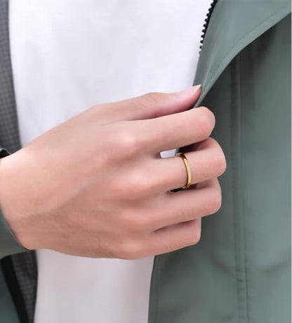Tungsten Domed Wedding Band Men Women High Polish Comfort Fit - color: 2mm-Gold