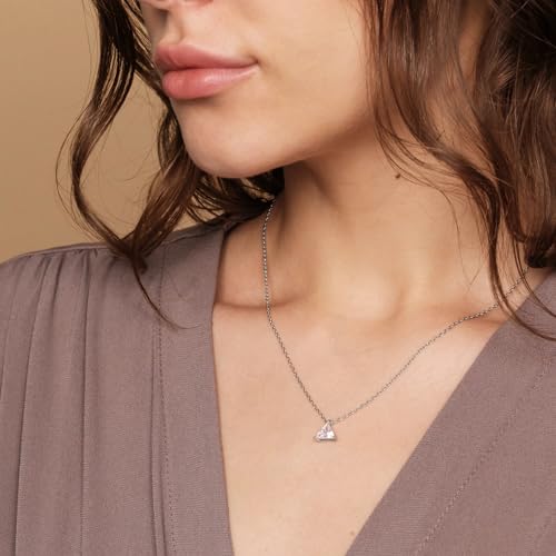PAVOI 14K Gold Plated Cubic Zirconia Diamond Pendant Necklace for Women | Adjustable Slider - style: Triangle