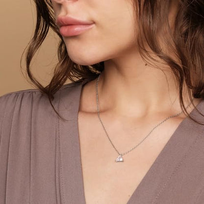 PAVOI 14K Gold Plated Cubic Zirconia Diamond Pendant Necklace for Women | Adjustable Slider - style: Triangle
