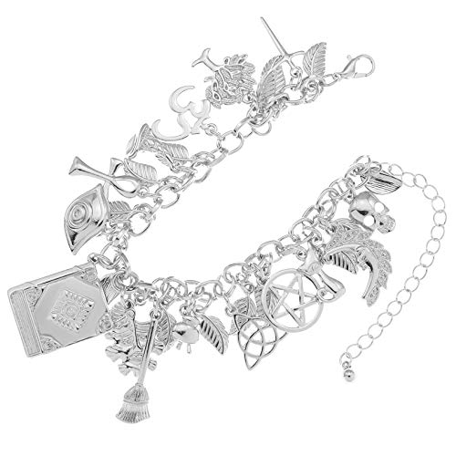 RechicGu Mythology Fairytale Lucky Charms Cuff Bangle Bracelet Cross Leaf Moon Face Celtic Cat - color: Polish Silvery