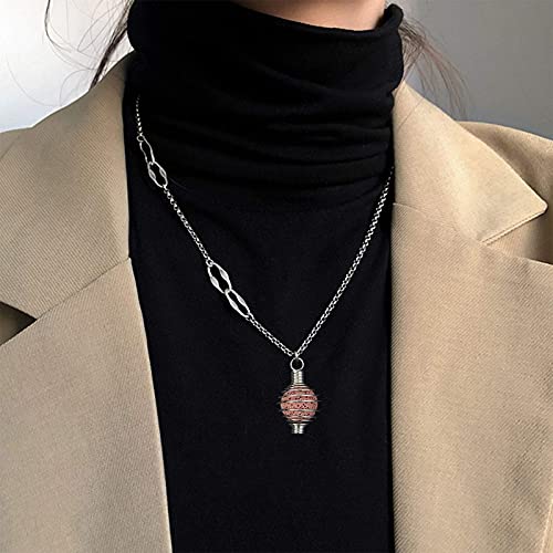 LiQunSweet 100 Pcs 304 Stainless Steel Spiral Bead Cages Lamp Shaped Charms Crystal Holder Pendants for Necklace Jewelry Making and Crafting - 34x19mm - color: Stainless Steel Spiral Cage