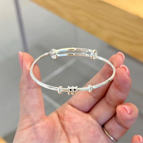925 Sterling Silver Bracelet Plated Cuff Bangle Bracelet Fashionable Multi-layer Cross Wire Bangle Bracelet Open Adjustable Wide Cuff Bracelet for Teen Girls Fashion Jewelry - color: 11