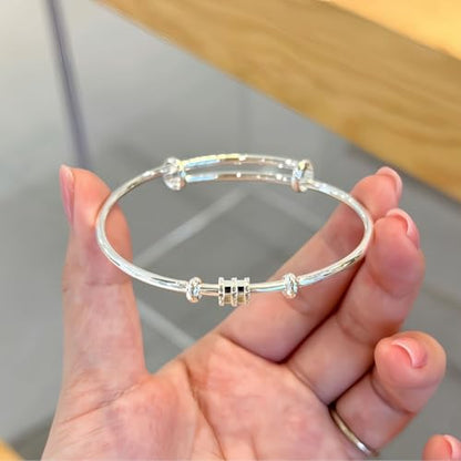 925 Sterling Silver Bracelet Plated Cuff Bangle Bracelet Fashionable Multi-layer Cross Wire Bangle Bracelet Open Adjustable Wide Cuff Bracelet for Teen Girls Fashion Jewelry - color: 11