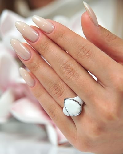 Patented Metal-Framed Silicone Rings - Emerald Collection - color: Pack N - White and Black / Metal Silver