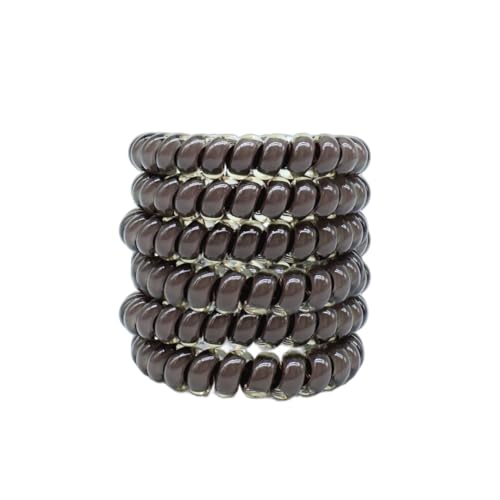 Lindo Large Swirlydo Coil Hair Ties (Brown, 6 Pack) | Premium Waterproof Coil Hair Ties, No Pony Line, No Headaches, No Slip, Strong Gentle Accessory for Women, Multi-colored - color: Brown (6Pcs)