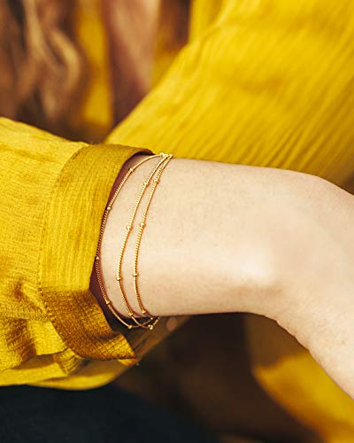 Timeless 18K Gold Vermeil Bracelet for Women, Hypoallergenic Nickel-Free Charm, Durable Everyday Jewelry Gift Tarnish-Resistant - style: Kora Layered Beaded Bracelet