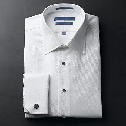 wynameleri Mens Classic Shirts Cufflink Studs, Mother-of-Pearl Tuxedo Shirt Button and Cuff Links Set, Formal Business Wedding Jewelry - color: MOP-Silver Black