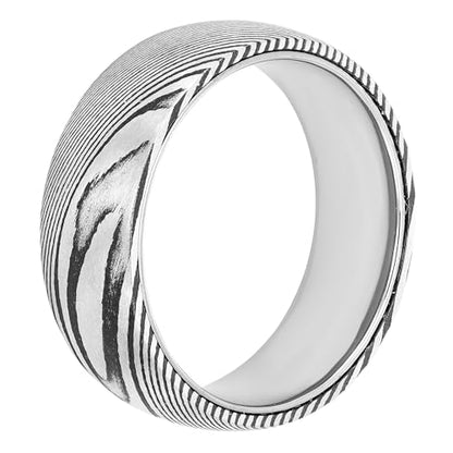 Boston Bay Diamonds Tantalum Comfort Fit Mens Wedding Band or Fashion Ring - 7mm & 8mm - Choice of Style - color: 8mm Damascus Steel & Tantalum