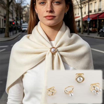 Metal Scarf Rings Clips, Bandana Buckles for Women - style: Baroque