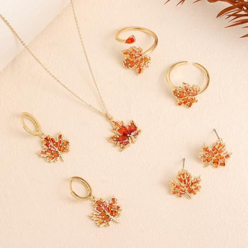 Jean Beau Dainty Pendant Necklaces for Women, Cute Chain Necklace Jewelry Gift - color: Maple