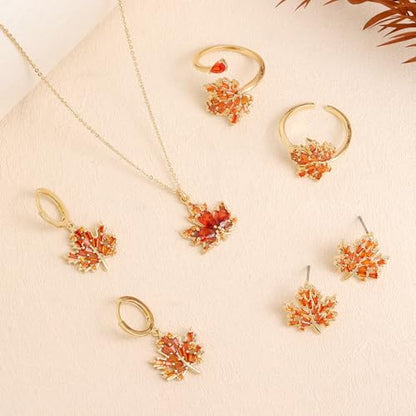 Jean Beau Dainty Pendant Necklaces for Women, Cute Chain Necklace Jewelry Gift - color: Maple